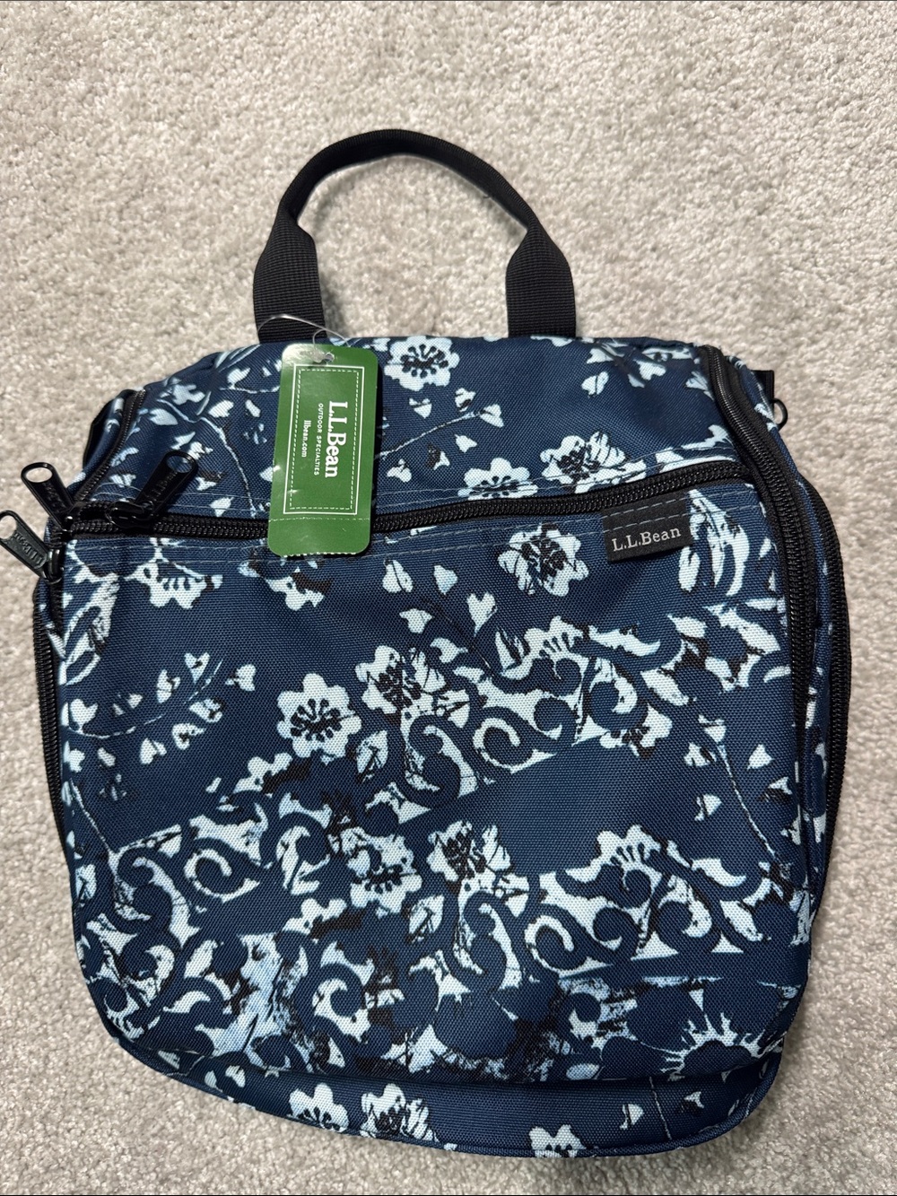 NWT L.L. Bean Floral Cosmetic Case Travel Toiletry Bag Vacation Luggage